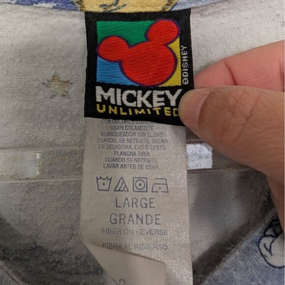 Mickey Unlimited Flannel One Piece Pajamas Size Large Blue Full Body Union Suit - Picture 5 of 10